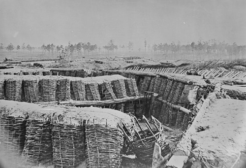 The trenches at Petersburg Battlefield (Source: That National Archives and Records Administration)